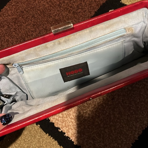 Vintage Hobo International Red Leather Clutch - Picture 4 of 5